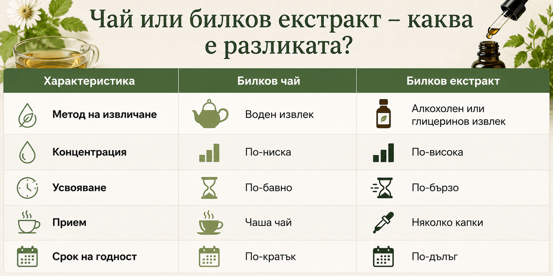 Предимства на билковите екстракти на капки